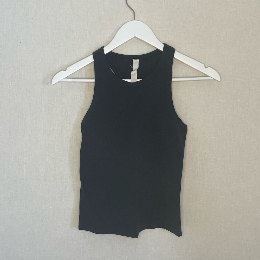 Woman's High neck Black Tank Top